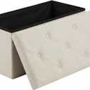 DUMOS 30 Inch Folding Storage Ottoman Bench, Large Hidden Storage Chest, 15"D x 30"W x 15"H