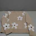 SHENHE Women's Floral Pattern Crewneck Long Sleeve Drop Shoulder Sweaters Pullover Tops, M