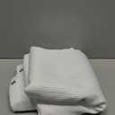 AmazerBath White Shower Curtain Fabric, Waffle Shower Curtains for Bathroom, Cloth Shower Curtain Heavy Duty, Thick Bathroom Shower Curtains Hotel Quality, Premium Polyester, 72x72 Inches