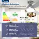 Amico Ceiling Fans with Lights, 42 inch Low Profile Ceiling Fan with Light and Remote Control, Flush Mount, Reversible, 3CCT, Dimmable, Noiseless, Nickel Ceiling Fan for Bedroom, Indoor/Outdoor Use