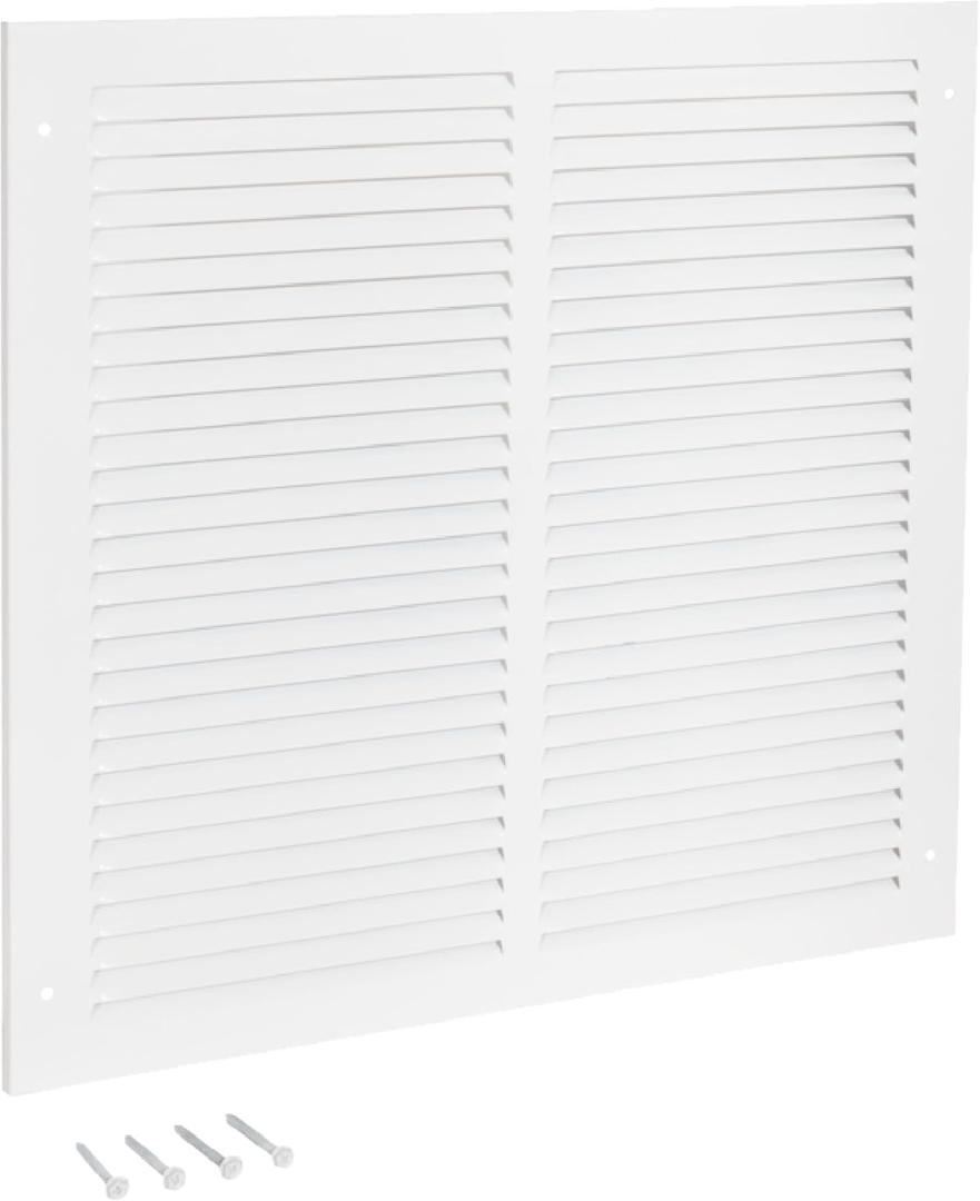 EZ-FLO 14 x 14 Inch (Duct Opening) Return Air Vent Cover for Wall or Ceiling, Solid Steel Return Air Grille, HVAC Vent Cover, White, 61640, 15.8"L x 14"W