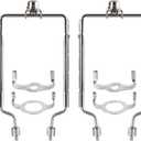GO&SO Lamp Harp Kit, 7 8 9 10 inch Adjustable Lamp Shade Holder for Table Lamp, Hardware Parts Included 3/8 Standard Saddle, E26 Light Base UNO Fitter Adapter, Lamp Bracket Accessories, Nickel, 2 Pack