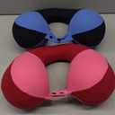 COOLBEBE Kids Travel Neck Pillow 2PCS Softly Double Support Neck Pillow for Car & Airplane, Traveling Gifts for Toddler & Children(Blue & Pink)