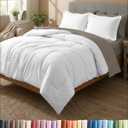 King Comforter Set - 3 Piece Bed Set for All Seasons - 1 Soft Quilted Comforter with Corner Tabs & 2 Pillow Shams - Comfy, Cozy & Breathable - Premium Down Duvet Insert - Oeko-TEX - King Size, White