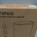 TIPGO Slim Bathroom Trash Can with Lid Soft Close, Step Pedal, 6 Liter / 1.6 Gallon Stainless Steel Trash Bin, Small Garbage Cans for Bedroom, Office, Kitchen (Brown)
