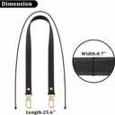 VanEnjoy 26 Inch Full Grain Leather Replacement Hand Strap for Handbag Shoulder Bag Purse(Black)