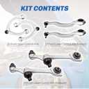 Front Upper and Lower Control Arm Compatible with 2007-2013 Mercedes Benz S350 S400 S450 S500 S550 S600 S63 AMG S65 AMG Arm Control Front