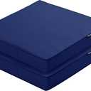 Comcaver Outdoor Chair Cushions 19 x 19 Inch Waterproof Patio Chair Cushions with Tie 5 Year Color Fastness Thick Outdoor Seat Cushion for Garden Lawn Patio Furniture Navy Set of 2