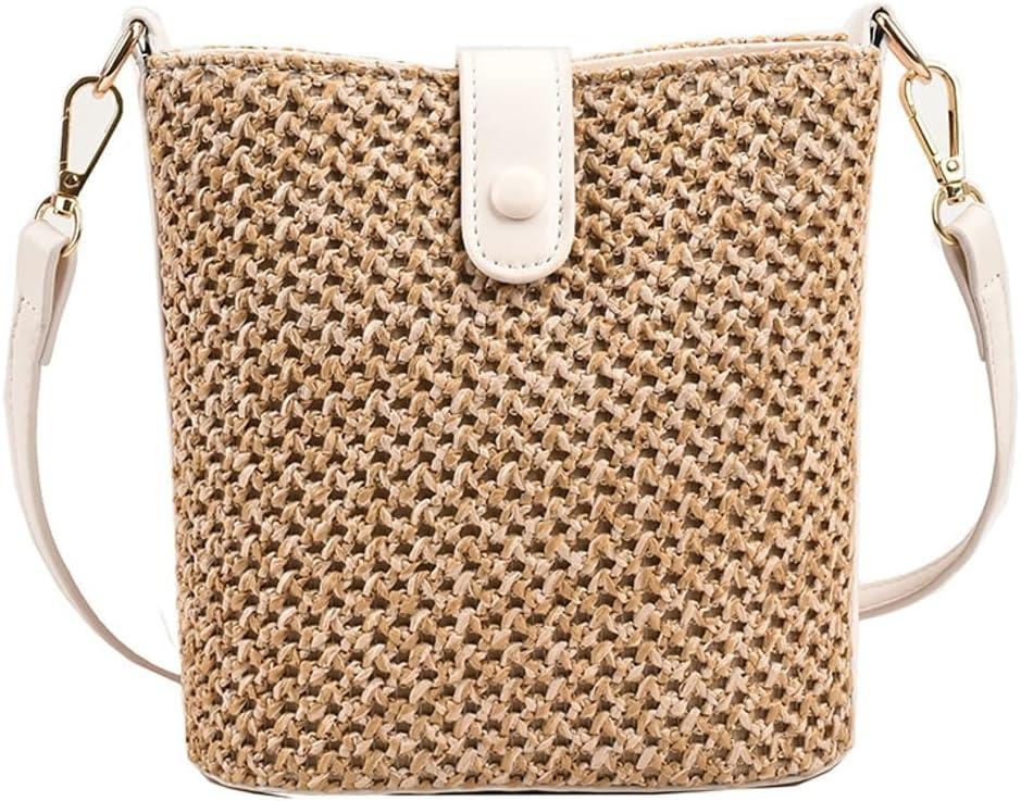 Straw Beach Bags For Women Rattan Purse Summer Straw Cross-body Bag Raffia Handbag Purses Shoulder Bag Small Bucket Bag 2026