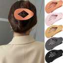 Atoden Flat Hair Clips Duckbill Large Claw Clips for Thick Medium Thin Hair 5Pcs Non Slip French Barrettes Accessories for Women Girls Oval Round (Neutral)