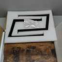 LUCKUP 2 Tier Floating AV Shelves Wall Mounted Projector Shelf Wooden Media Stand with Cable Relief Notch, Entertainment Center Metal Steel Frame