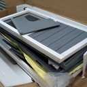 2 Story Solid Wood Rabbit/Bunny Hutch with 2 Large Main Rooms, Indoor Outdoor Rabbit House Guinea Pig Cage Pet House for Small Animals with Ventilation Door Removable Tray Waterproof Roof (Grey)