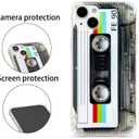 FAteamll Case for iPhone 14 Plus Matte Finish Heavy Duty Soft Back Cover with Reinforced Corners TPU Soft Bumper Retro Cassette Tape Case Compatible with iPhone 14 Plus