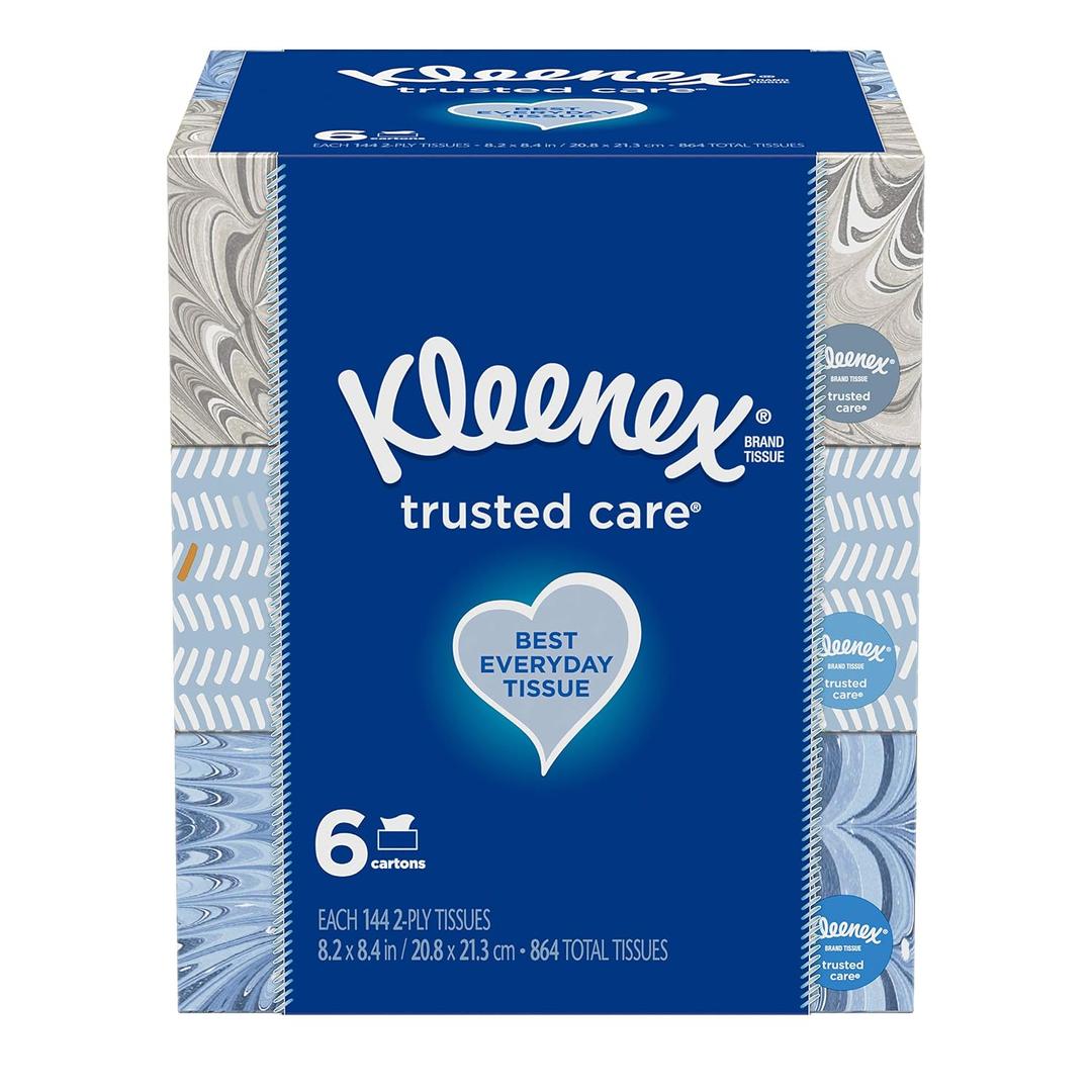 Kleenex Trusted Care Facial Tissue, Flat Boxes, 160 Count (EXP 11/30/36)