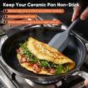 12 Inch 5-Ply Ceramic Nonstick Frying Pan | PTFE/PFOA/PFAS-Free, Oven Safe up to 650°F, Induction Ready, Easy to Clean, Even Heat, For Large Families