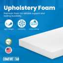 Comfort Fab - Upholstery Foam | Cut to Size Foam | Polyurethane Foam | High-Density Upholstery Foam | Outdoor Foam for Cushions | Ideal for Oval & Round Tables | Lasts 7 to 12 Years | Made in USA