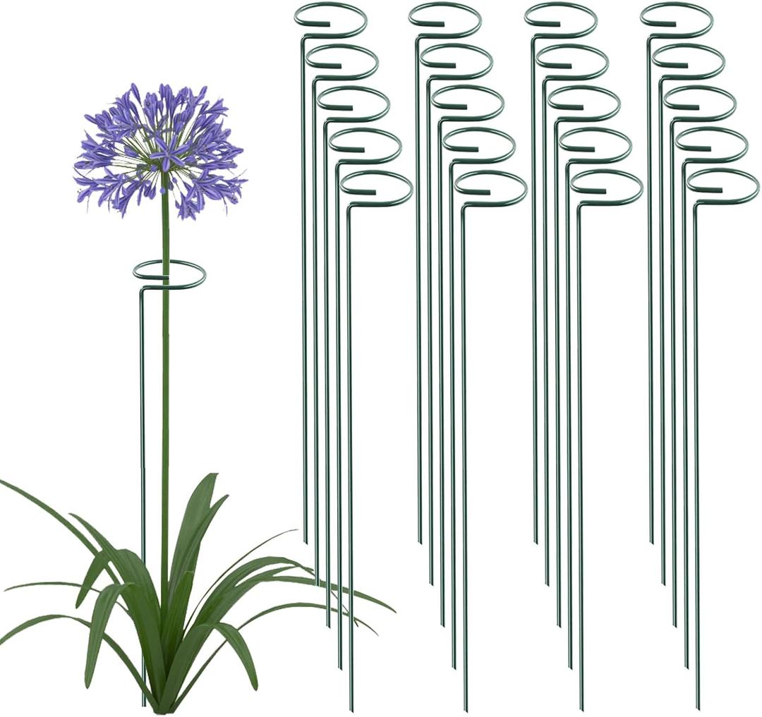 Thealyn 36 Inch 20 Packs Plant Support Stake Garden Single stemmed Plant Support Hoops Plant Prop for Flowers Orchid Tomatoes Peony Lily Rose Gladiolus (36 inch)