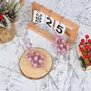 14 Pack Christmas Glitter Berries Stems Clearance, 7.8 Inch Artificial Pink Christmas Picks for Christmas Tree Ornaments, DIY Xmas Wreath, Crafts, Holiday and Home Decor (Pink)