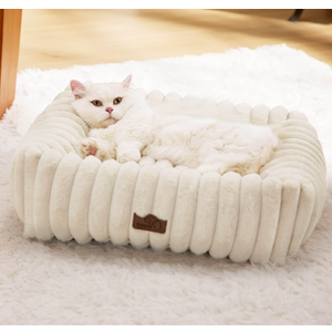 Bedsure ComfyFleece® Cute Dog Bed for Small Dogs & Cats Washable，20in Cream