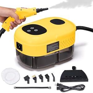 Spurgehom Handheld Steam Cleaner, 15s Heat-Up 1L Tank Portable Steam Cleaner, 2500W High Temperature Multipurpose Steamer for Cleaning, 6 Gears Adjustable Handheld Steamer for Home