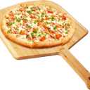 16 Inch Kitchen Bamboo Pizza Peel, Large 16” Board Pizza Paddle with Long Handle, Easy-Glide Beveled Edge for Baking, Transferring & Serving – Sturdy Wood Pizza Cutting Boards (Natural wood color), 16"L x 0.5"W