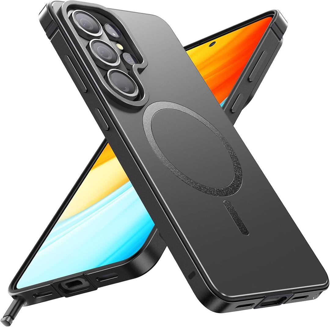 Magnetic for Samsung Galaxy S26 Ultra Case, [1:1 Metal Original Grip] Fit for MagSafe [Military-Grade Protection] with Shockproof Lining Slim Phone Case for Samsung S26 Ultra Case,Black