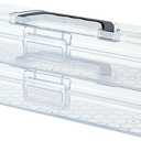 2 Pack Plastic Tool Box - Clear Storage Box with Handle - Portable Container - Rectangular Long 12.99'' 3.42'' 2.24''