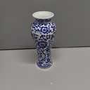Chinoiserie Vase,8.2 Inch Vintage Ceramic Oriental Vase, Blue and White Vases for Centerpiece, Porcelain Vases for Coffee Table, Entryway, Farmhouse, Living Room, Home Decor (Bule & White, 8.2in)