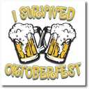 3dRose ht_44601_3 Text with I Survived Oktoberfest-Iron on Heat Transfer for White Material, 10 by 10-Inch