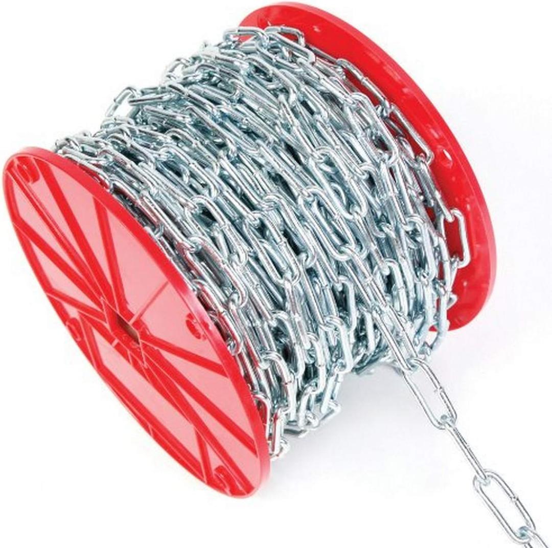 Koch 721926 Trade Size 2/0 Diameter by 100-Feet, Coil Straight Chain, Tie-Out Chain, Zinc Plated, up to 520 lbs. Working Load Limit