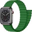 Magnetic Closure for Apple Watch Band 44mm 45mm 42mm 46mm 40mm 41mm 38mm 49mm 40 44 Kid/Men/Women,Silicone Sport Loop Bracelet Wristband Strap for iWatch Series 11 10 9 8 7 6 5 4 3 SE 3/2 Ultra 3/2 (12-Lucerne Grass)