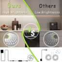 10Ft Rope Light Indoor Tape Lights LED Strip Lights for Vanity Mirror Bedroom with Dimmer Control for Kitchen, Cabinet, Shelf, Super Bright Flexible Cuttable Under Cabinet Lighting Counter