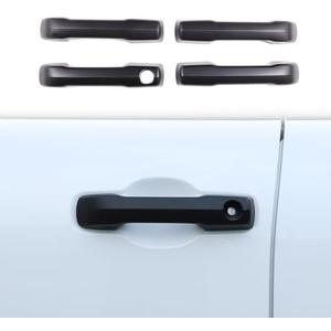 HAPPYHORSE Car Exterior Door Handle Cover Compatible with Toyot@ Tundra/Sequoia 2022-2024 ABS Car Outer Door Handle Cover Exterior Door Handle Protective Cover Accessories (Normal Style, Matt Black)