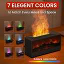 Fireplace Flame Diffuser Air Humidifier, Essential Oil Diffuser with 7 Colors Light & Timer, Auto-Off Ultrasonic Cool Mist Aroma Humidifier for Home, Bedroom, Office, Yoga (Black)