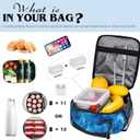 Wolf Lunch Box for Kids Blue Fire Aniaml Print Reusable Cooler Insulated Lunch Box Boys Girls Food Snack Container for School Work Office Travel Picnic Gift for Wolf Lovers