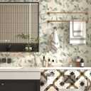 3 x Boho Peel and Stick Wallpaper 17.3''x78.7'' Modern Beige Botanical Wall Paper Thicken Waterproof Self Adhesive Removable Green Leaf Wallpaper Contact Paper for Cabinets Bedroom Decoration Vinyl