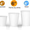 6 oz All-Purpose White Paper Cups (50 ct) - hot Beverage Cup for Coffee Tea Water and cold Drinks - ideal Home Bath Cup paper cup
