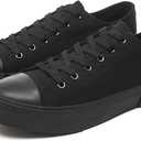 yageyan Men Canvas Low top Shoes Classic Casual Sneakers Black and White Fashion Shoes, 8