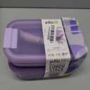 Ello 2-Pack Bento Box Lunch Stack Plastic Food Storage Container | Leak-Proof Locking Plastic Lids | Silicone Base | BPA-Free | Freezer Microwave and Dishwasher Safe | Wisteria