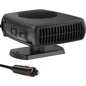 Nanrrony Car Heater - 12V 200W Portable Car Heaters for Vehicle, 12 Volt Car Heater That Plugs Into Cigarette Lighter, 2 in 1 Heating & Cooling Fast Windshield Defrost Defogger, 360 Rotation (Black)