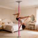 Pink Silicone Dance Pole for Home 45mm Fits 83-110 in Ceilings Gym Pole