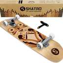 Skatro - Pro Skateboard 31 Complete Skateboard. Skate Board Ages: Adults, Boys, Girls, Beginners, and Kids (Woodtone Frog)