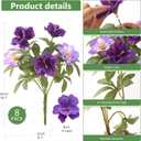 Hommyea Artificial Fake Flowers for Outdoor, 8 Bundles Faux Plants Silk Flowers Spring Decoration UV Resistant No Fade Plastic Flowers for Outside Planters Home Porch Patio Yard Garden Decor