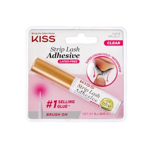 KISS Lash Adhesive, Lash Glue, 24hr Strip Eyelash Adhesive, Clear, Includes Lash Adhesive, Long Lasting Wear, Can Be Used with Strip Lashes and Lash Clusters (0.17 Ounce (Pack of 1))