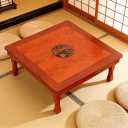 Folding Coffee Table Japanese Floor Wood Low Square Dining Table, 80cm/31.5in