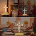 Jesus Cross 3D Night Light, Christian Gifts for Boys Girls, Christmas Gift Warm White Wooden Handmade, The Lord Desk Lamps Room Home Decor Xmas Birthday Easter Cross Gifts