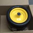 2 Pcs 13x6.50-6 Lawn Mower Tires Flat Free with 3/4" Chrome Steel Bearings, 13x6.50-6 Zero Turn Mower Front Tires, 13x6.5-6 Flat Free Lawn Mower Tires for Commercial Grade Lawn, 5.5"-7.5" Centered Hub (Yellow)