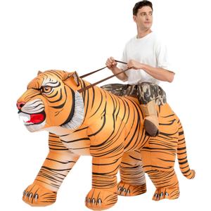 One Casa Inflatable Costume Adult,Blow Up Tiger Suit,Ride On Halloween Costumes for Men Women