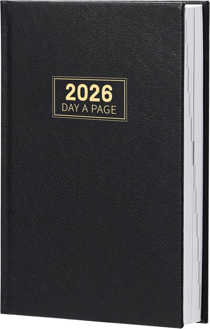 Daily Planner 2026 - Daily Planner 2026 One Page Per Day, Planner 2026 Full Page Per Day, Jan 2026 - Dec 2026, 5.8" x 8.4", Agenda for 365 Days (New, Black)