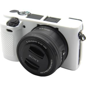 Easy Hood Case for Sony Alpha A6100 A6300 A6400 ILCE-6100 ILCE-6300 ILCE-6400 Digital Camera, Anti-Scratch Soft Silicone Housing Protective Cover Protector Skin (White)